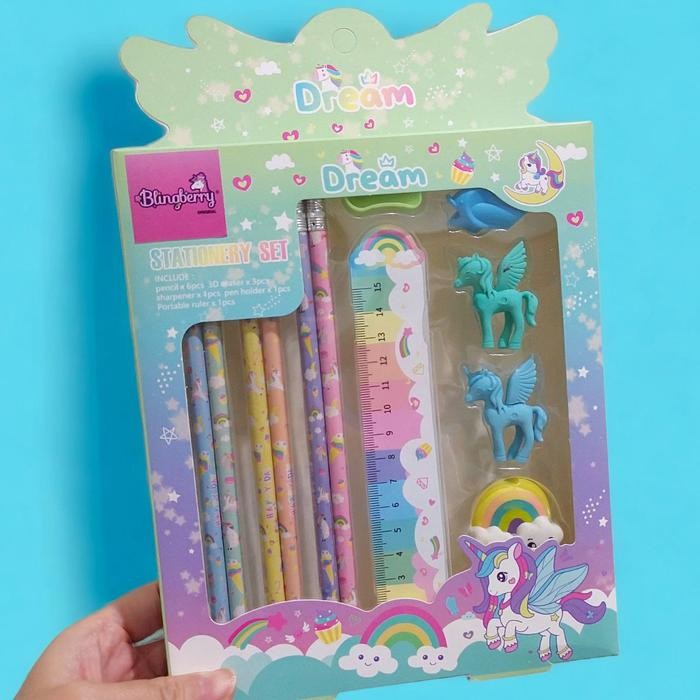 

PASTI MURAH STATIONERY SET UNICORN 12IN1 PENSIL SERUTAN PENGHAPUS PENGGARIS STATIONERY ANAK KADO
