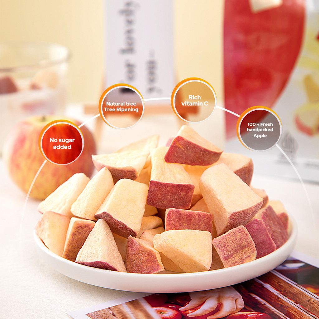 

URSNACKS Freeze Dried Fruit Snack Durian Vacum Freeze Dried Strawbery Mango Apel Dragon Fruit 32g