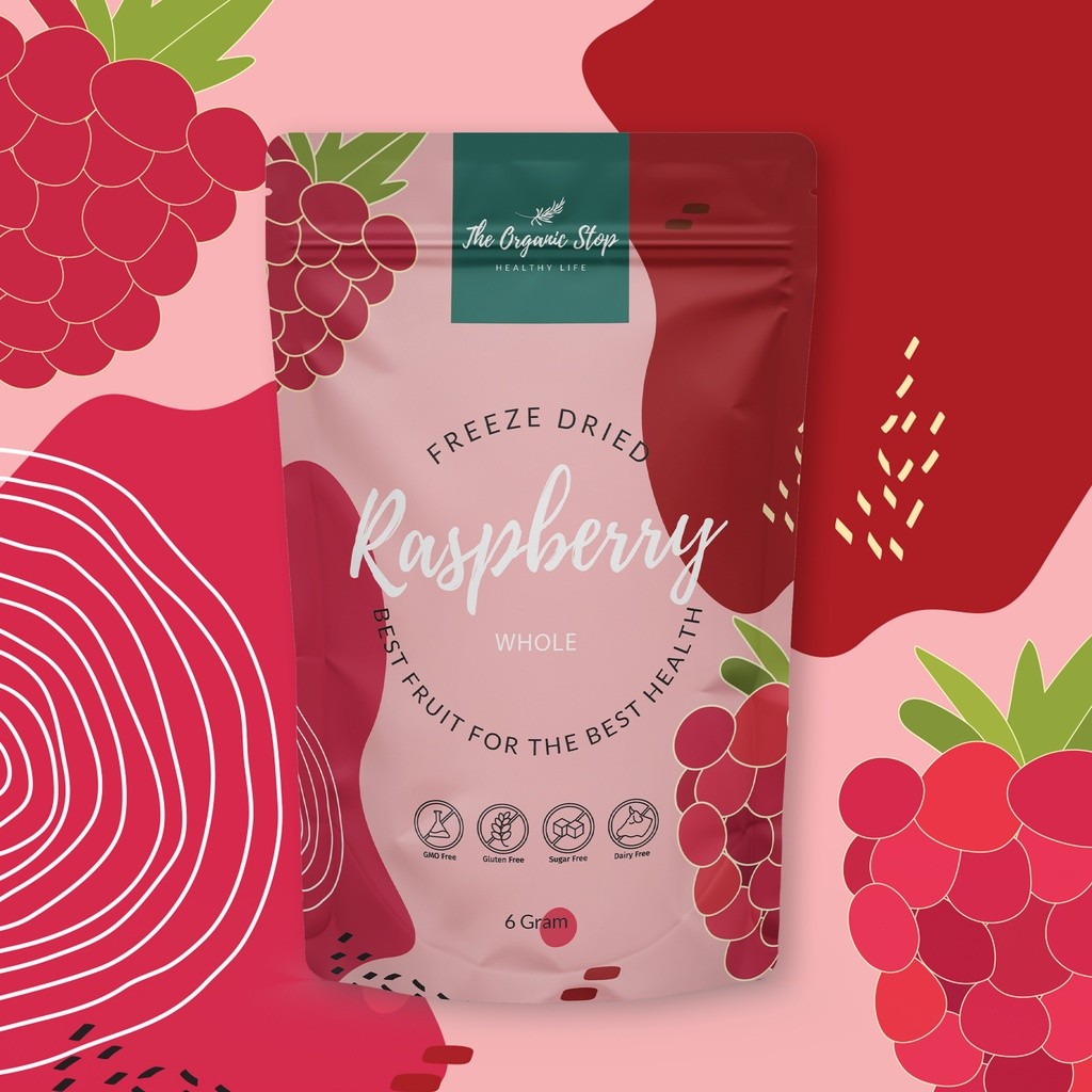 

TheOrganicStop Freeze Dried Raspberry Snack Sehat Buah Asli 6 gram