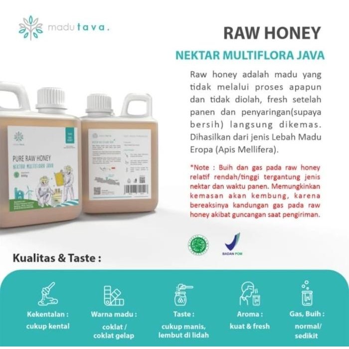 

Madu Murni Asli 1Kg Tava Grade A Nektar Multiflora Java 100% Alami