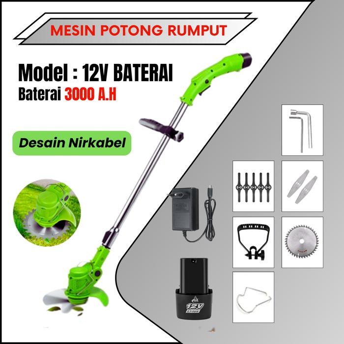 Fligman-Mesin Potong Rumput Battery 12V Mesin Pemotong Rumput Portable
