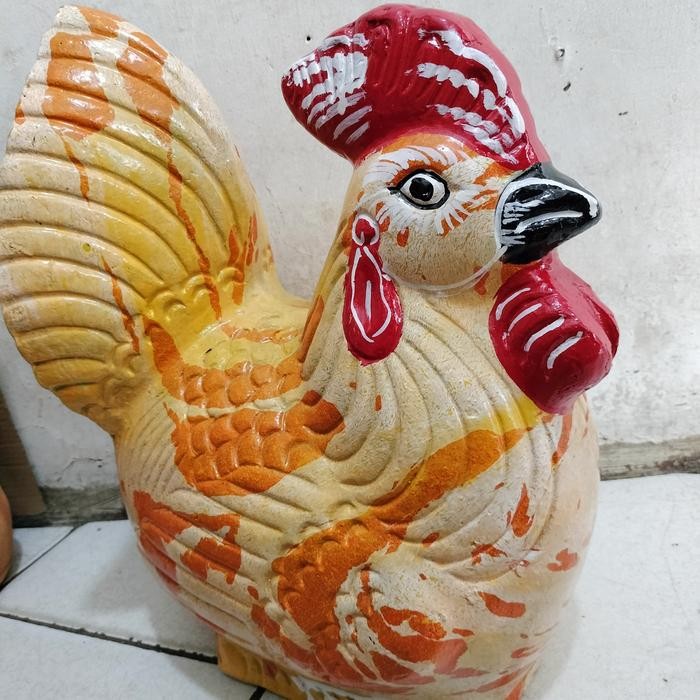 celengan ayam jumbo dari tanah liat