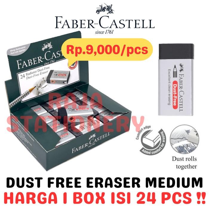 

FABER CAELL ERASER DU FREE PENAPUS FABER HITAM MEDIUM 24PCS