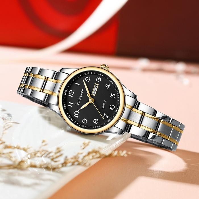 Cuena Jam Tangan Couple Pasangan Anti Air Original Waterproof Stainless Steel Terbaru 2024 Kasual