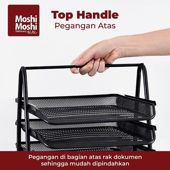 

DOCUMENT TRAY DESK STORAGE RAK KERTAS FILE DOKUMEN 3 SUSUN JARING BESI