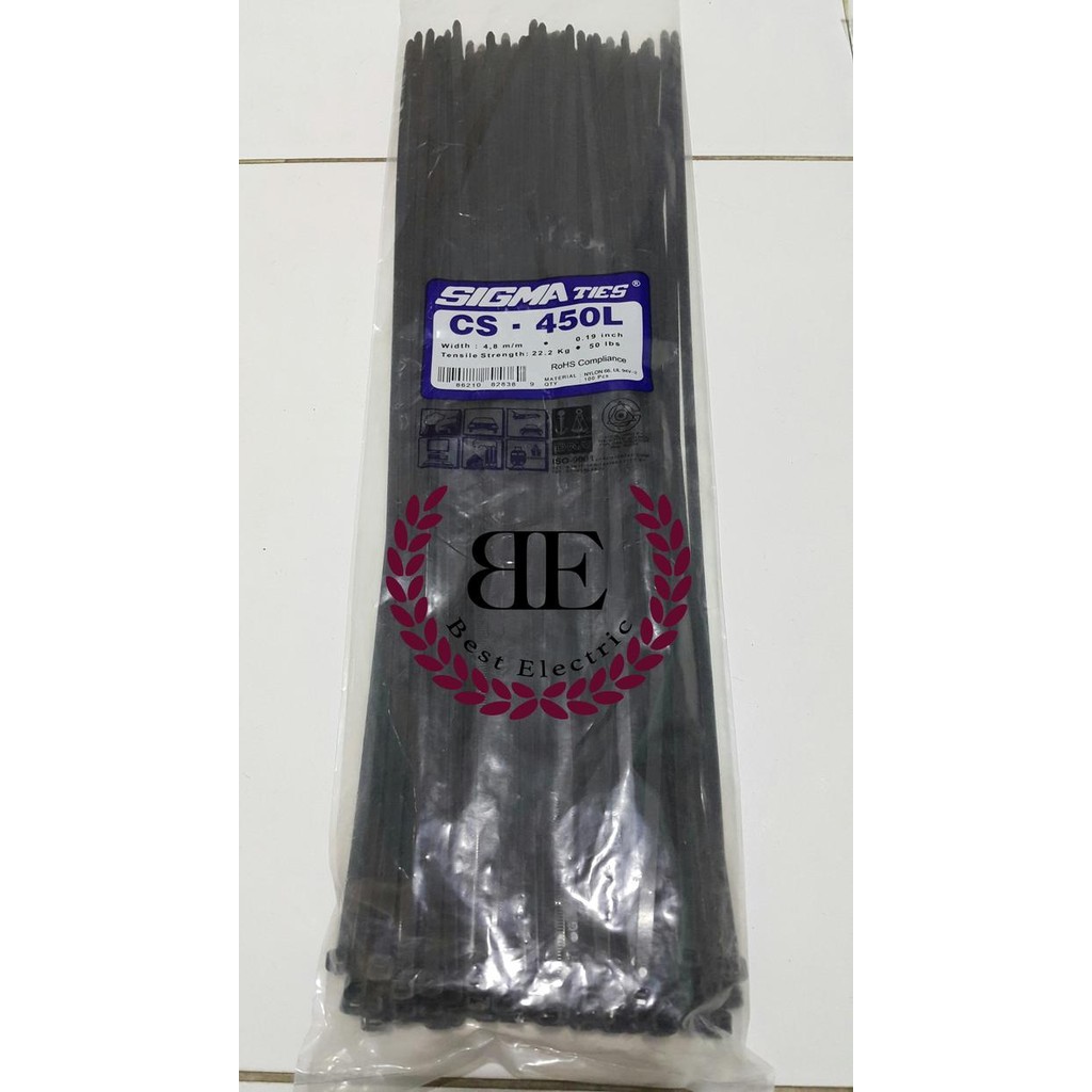 

KABEL TIES / KABEL TIS / CABLE TIE CS 450 L HITAM 45 CM SIGMA CS450L
