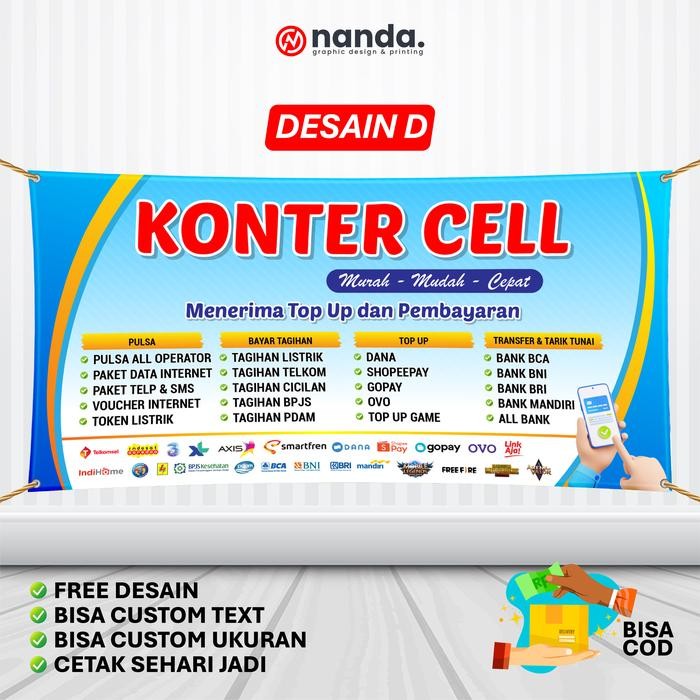 Gala Galore Cetak Spanduk Banner Pulsa Konter Jualan Pulsa Backdrop Bener Jualan Ukuran Bener Jualan