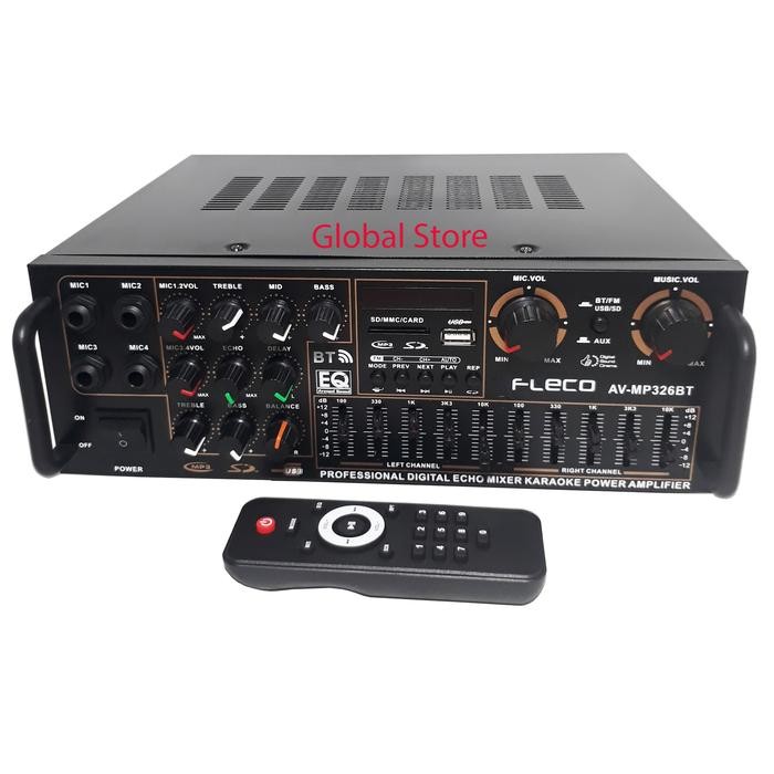Mantap- Power Amplifier FLECO 326A Ampli Bluetooth Stereo Karaoke