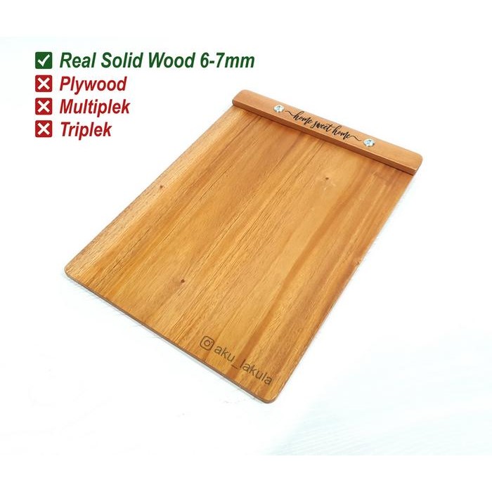

Ready- Free Grafir Wooden Menu Board A4 / Papan Menu Kayu Cafe Resto - Lister