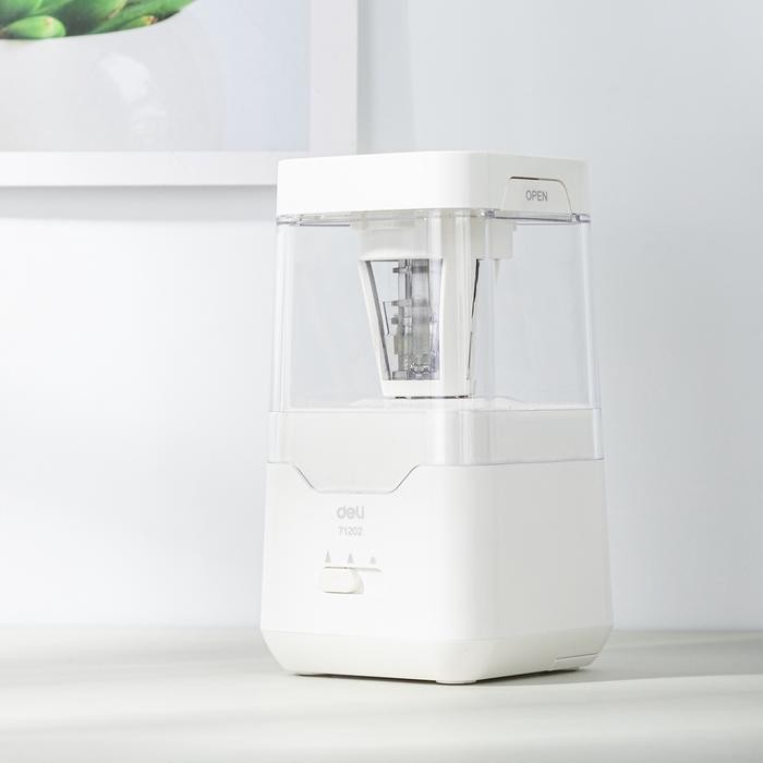 

Ready- Deli Electric Pencil Sharpener / Rautan Pensil Otomatis 3 Pilihan Ketajaman Pisau Baja E71202