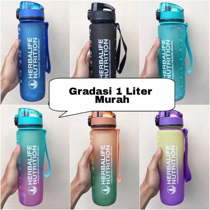 BOTOL MINUM HERBALIFEE VIRAL TRITAN PELANGI 1 LITER