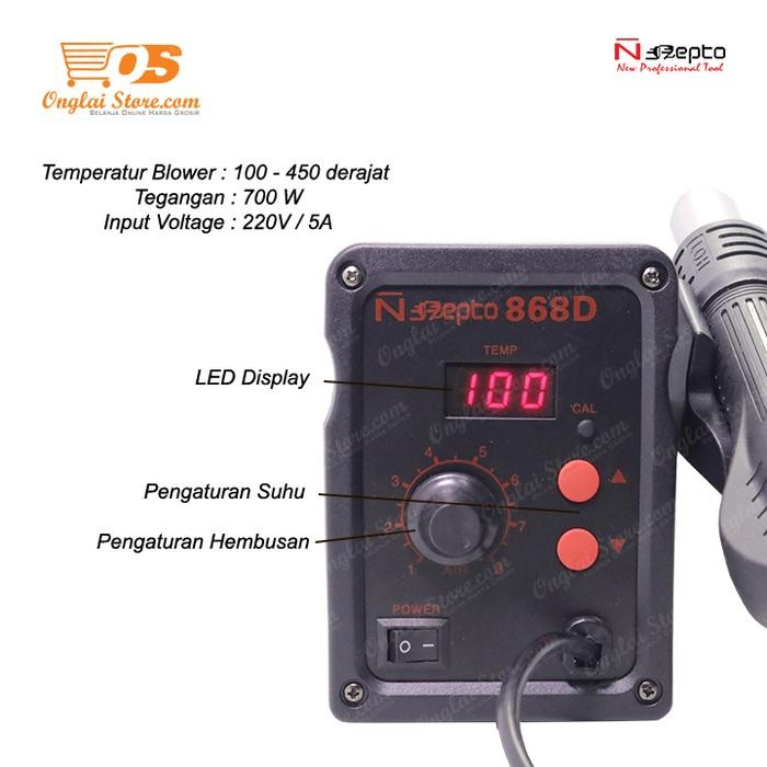 Menarik Blower / Solder Uap Nepto 868D / Blower Nepto 868D 868D /S Md Hot Air