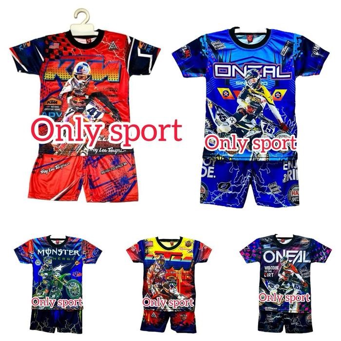 Kidcute- Stelan Baju Balap Anak Terbaru/Jersey Balap Motorcross Anak