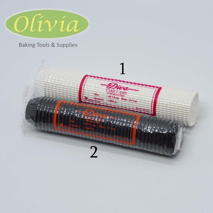 Kertas Cupcake/Kertas Bolu Kukus/Kertas Muffin Diva W/B 9.5Cm 1000Pcs