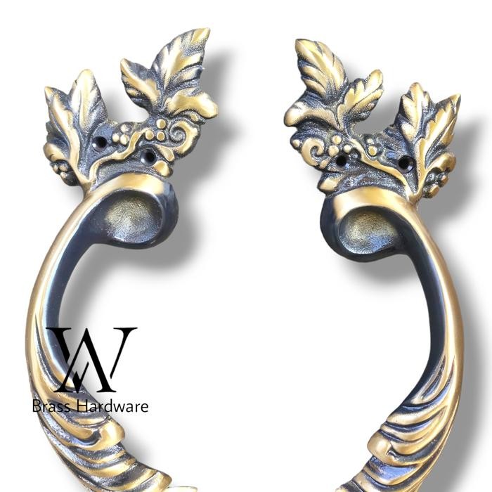 Kunci Pintu Rumah / Handle Pintu Kuningan Motif Cakar Antik Set Kunci