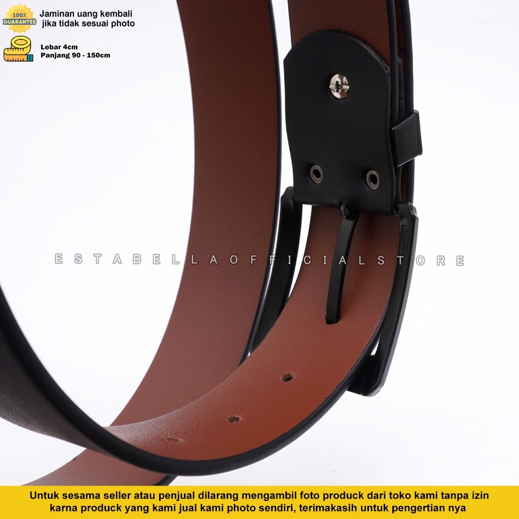 Ikat Pinggang Kulit Pria Dan Wanita sabuk Kulit Pria Jumbo Lebar 4cm