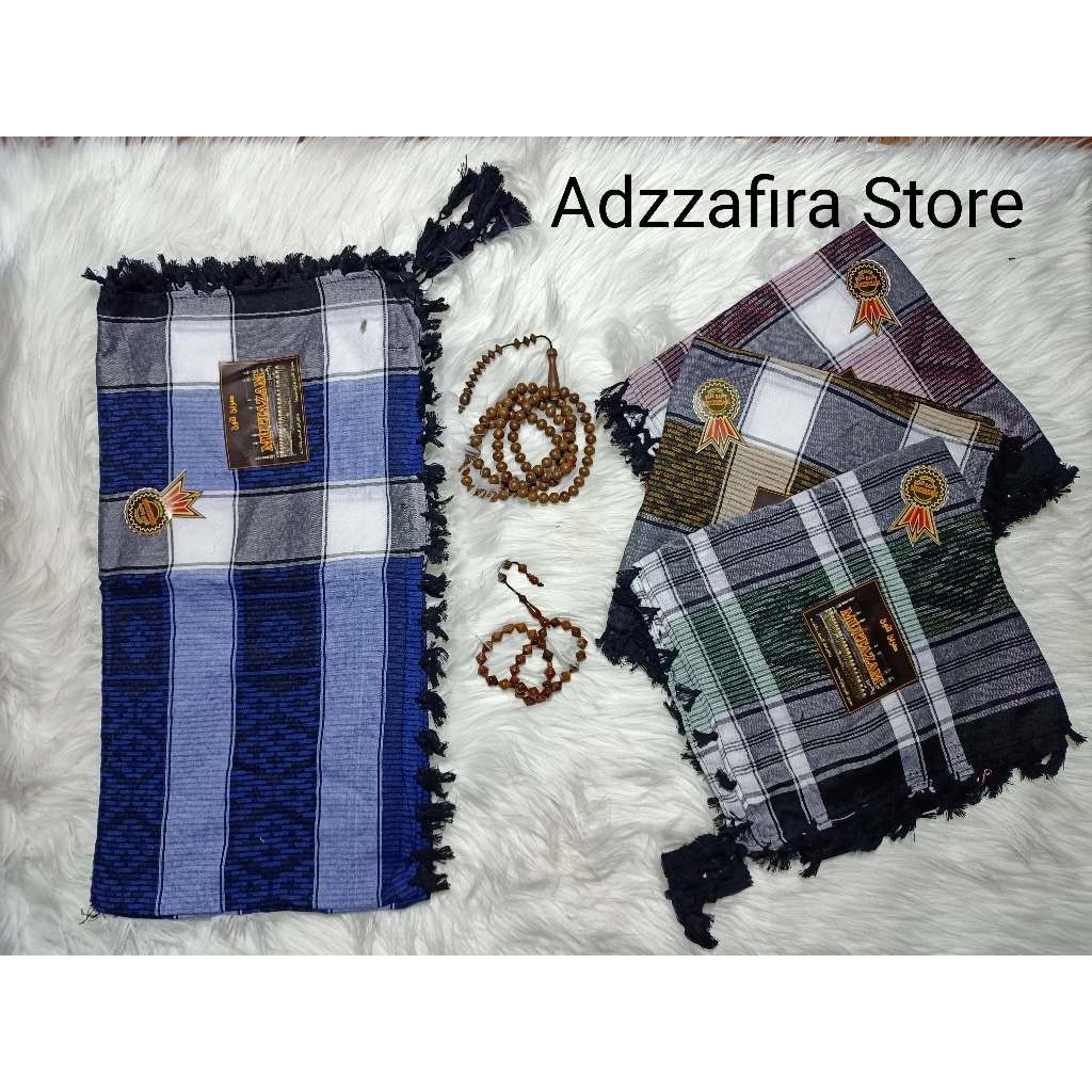 Grosis Isi (10)pcs Sorban Arab Multazam Motif Songket Original segi 4 - Sorban Kashmiri Laki-laki