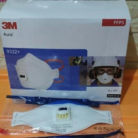 masker 3M N95 9332+ aura FFP3 1box isi 10 pcs