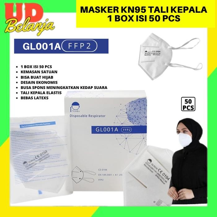 Masker KN95 Hijab Headloop Kemasan satuan 1 Box isi 50Pcs
