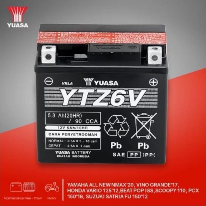 AKI MOTOR GENIO ISS PCX 150 PCX 160 VARIO 160 NEW ADV 150 YUASA YTZ6V