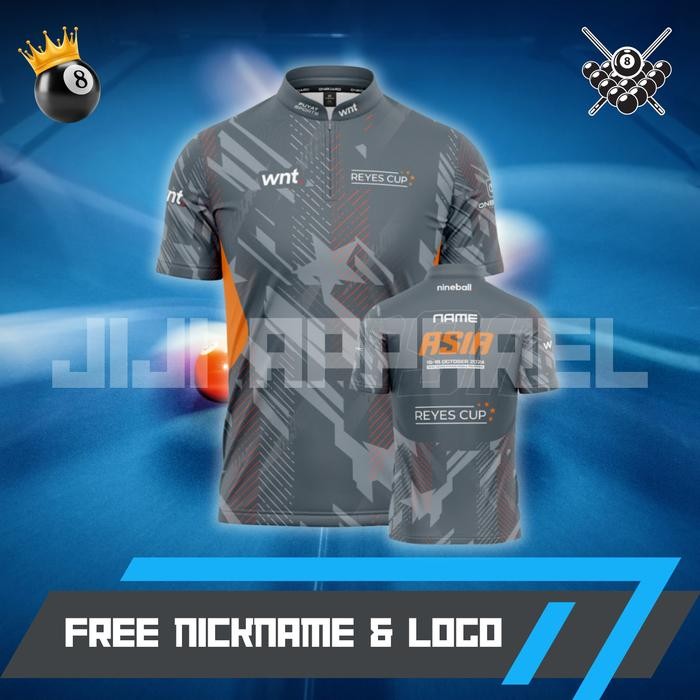 SIAPKIRIM JERSEY BILLIARD TERBARU TEAM ASIA REYES CUP FULL PRINT FREE ESET & JERSEY BILLIARD PRIA