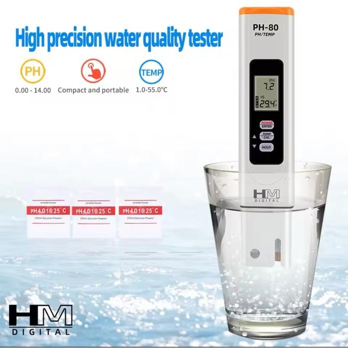 Hm Digital Ph-80 Ph / Suhu Hydrotester Alat Ukur Ph Air Hm Ph80