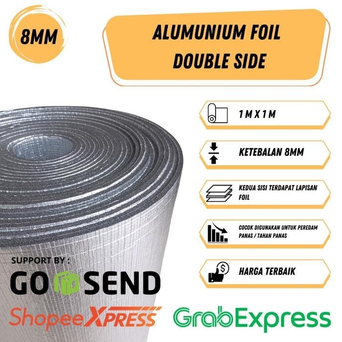 [GOJEK / GRAB] ALUMUNIUM FOIL ATAP 1m x 1m DOUBLE SIDE SURABAYA 8MM