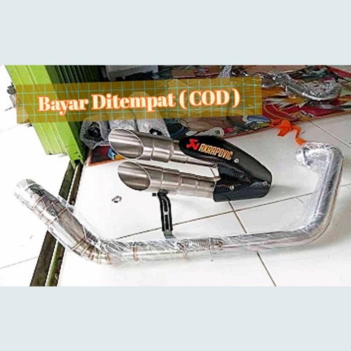 Knalpot Akrapovic Cabang 2 Hole Nmax Mio Beat Vario Pcx Aerox Xeon Fu