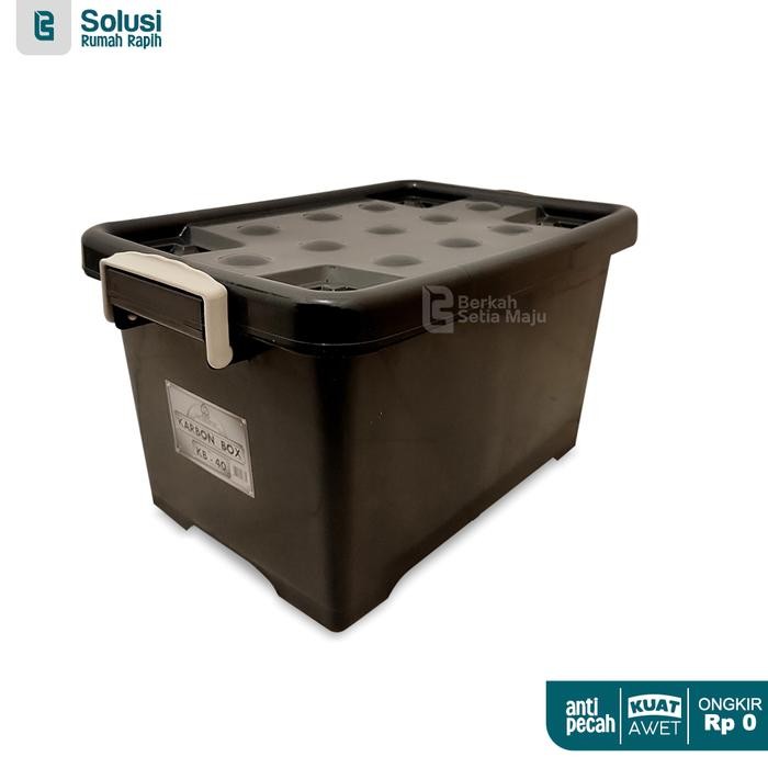 Box Container Hitam Kuat Kb 40 Liter BSM Akako Kotak Penyimpanan Kokoh