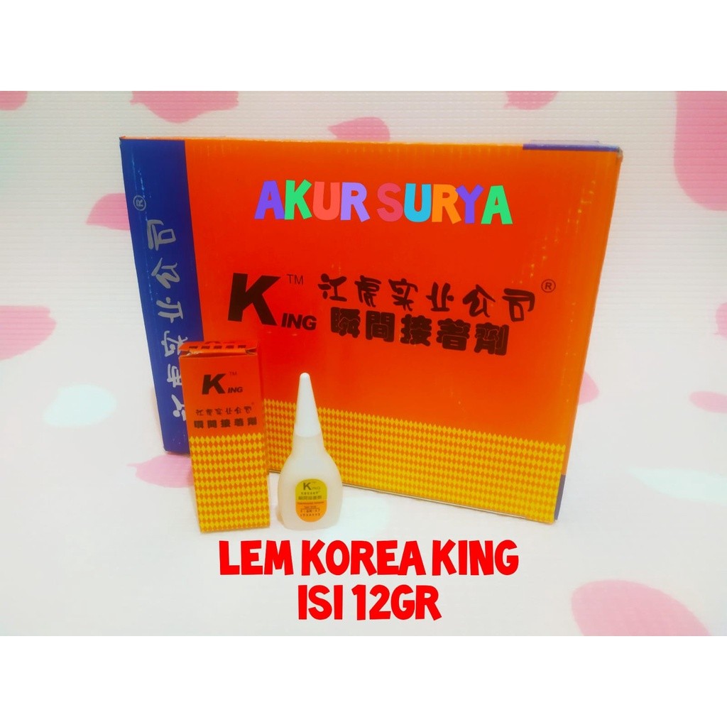 

1 BOX (50 PCS) LEM KOREA KING - LEM SETAN - LEM SERBA A - LEM TETES CAIR - LEM POWER GLUE - LEM