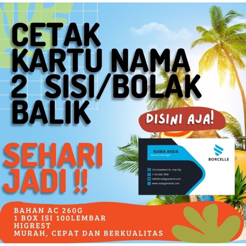 

CETAK Nama (2 sisi) bolak balik AC260g