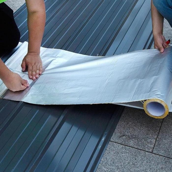 Lakban Anti Bocor Aluminium Foil Tape Butyl Wateroof Lem Perekat *