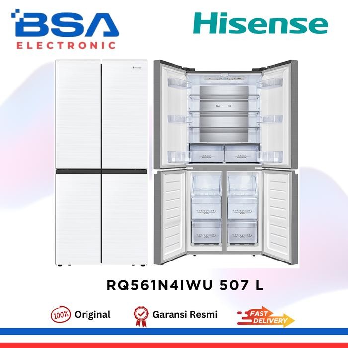 SendToday- Hisense Rq561N4Iwu Kulkas 4 Pintu 561 Liter White