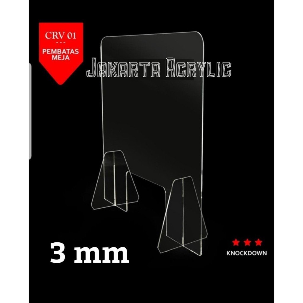

Partisi Acrylic 3mm 100x60cm Sekat Meja Akrilik Pembatas
