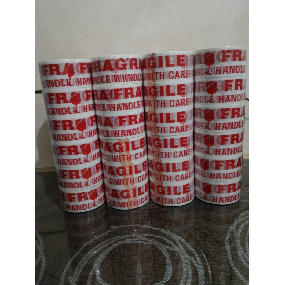 

LAKBAN FRAGILE PUTIH 1 DUS ISI 72 ROLL