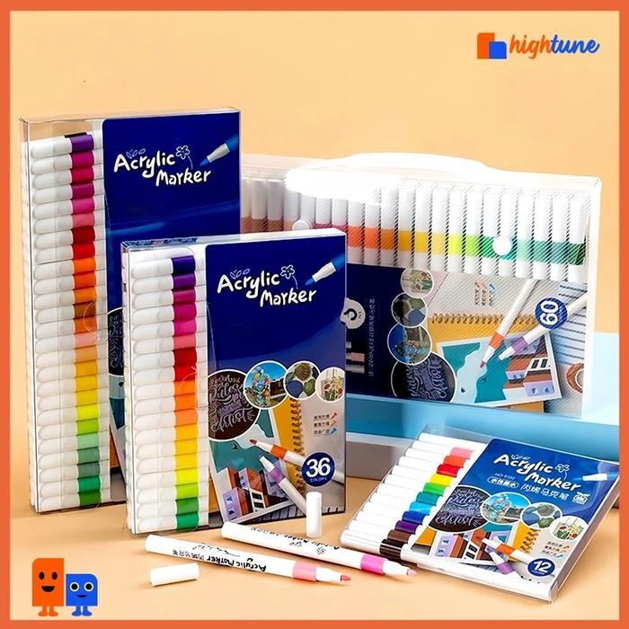

Hightune Acrylic Marker Set Spidol Akrilik DIY Painting Spidol Pastel Pulpen Highlight Drawing Warna