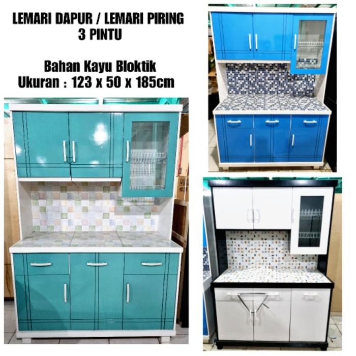TERLARIS (KHUSUS BOGOR) LEMARI DAPUR LEMARI PIRING 3 PINTU