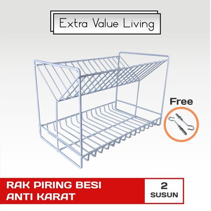 MODELLINE Rak Piring Besi 2 Susun Rak Piring Minimalis YES-40