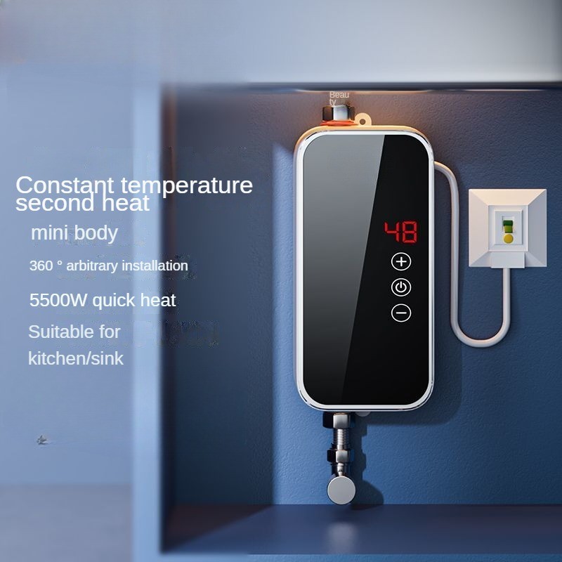 Electric Water Heater Instantaneous Shower Heater Kitchen Small Thermostat Appliances Tankless Water