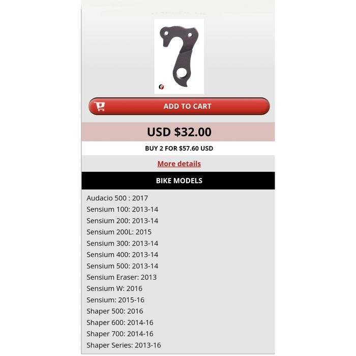 ANTING RD LAPIERRE DERAILLEUR HANGER DROPOUT SEPEDA SENSIUM SHAPER DLL TERLARIS