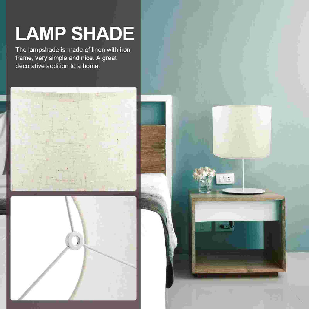 Bedside Lamp Shade Replacement Floor Modern Lampshades Simple Natural Cloth Cover Decorative Fabric