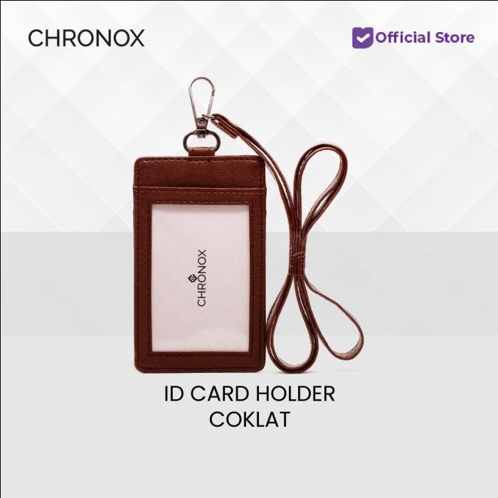 

Ready- Chronox Lanyard Pria Wanita Kulit Saffiano Id Card Holder - Avery