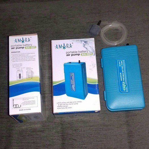 Pompa gelembung udara oxygen ikan amara aa-001 portable baterai