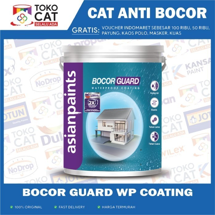 Cat Anti Bocor Waterproof Anti Bocor Asian Paint Bocor Guard Warna Putih 5 Kg Kemasan Galon