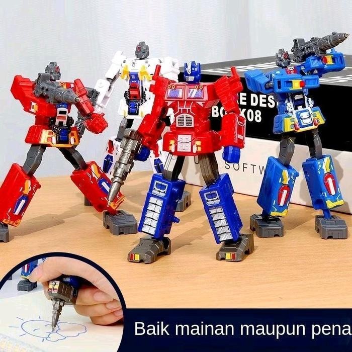 

ID PENA ROBOT TRANSFORMASI ANAK MAINAN ACTION FIGURE BOLPEN SOLDIER 0.5MM BIRU - STATIONERY, TINTA