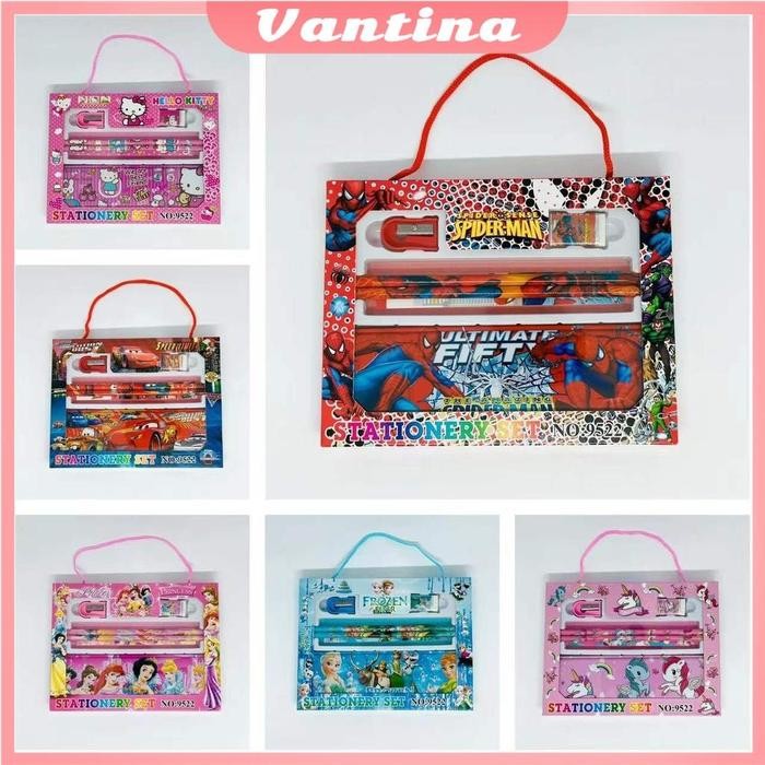 

ID STATIONERY SET KARAKTER 6 IN 1/ALAT TULIS SET LUCU/ PAKET ALAT TULIS KOTAK PENSIL/ STUDY SET