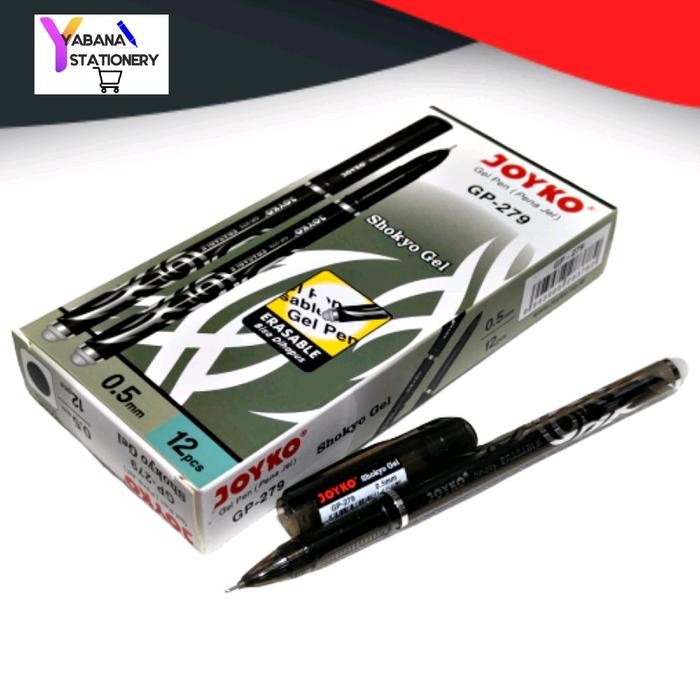 

ID BOLPEN ERASABLE GEL PEN PULPEN PENA BISA DIHAPUS JOYKO GP-279 ISI 12PCS TINTA BLACK
