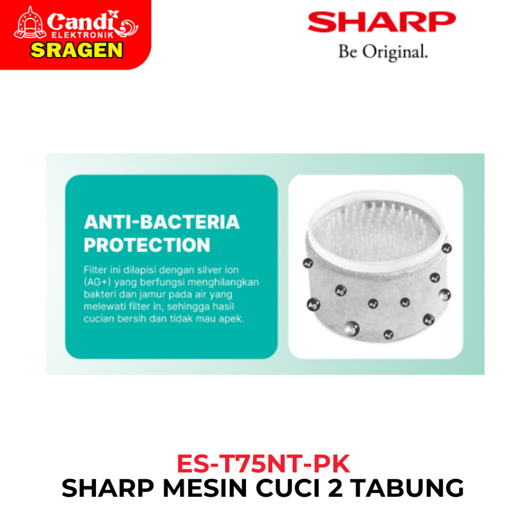 Mesin Cuci 2 Tabung 7 Kg Anti-Bakteri