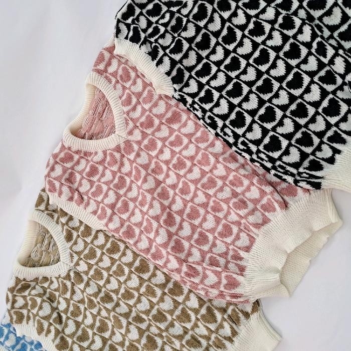 V8V ROMPI RAJUT JENNIE TRIBAL KOREA TEBAL / ROMPI RAJUT T / ROMPI RAJUT V-NECK SLIM-FITTING WANITA