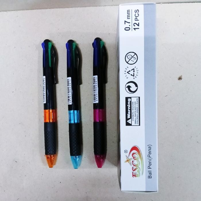 

ID BALL PEN ESCO 4 WARNA 0.7MM ES-4W (12PCS) - STATIONERY PULPEN